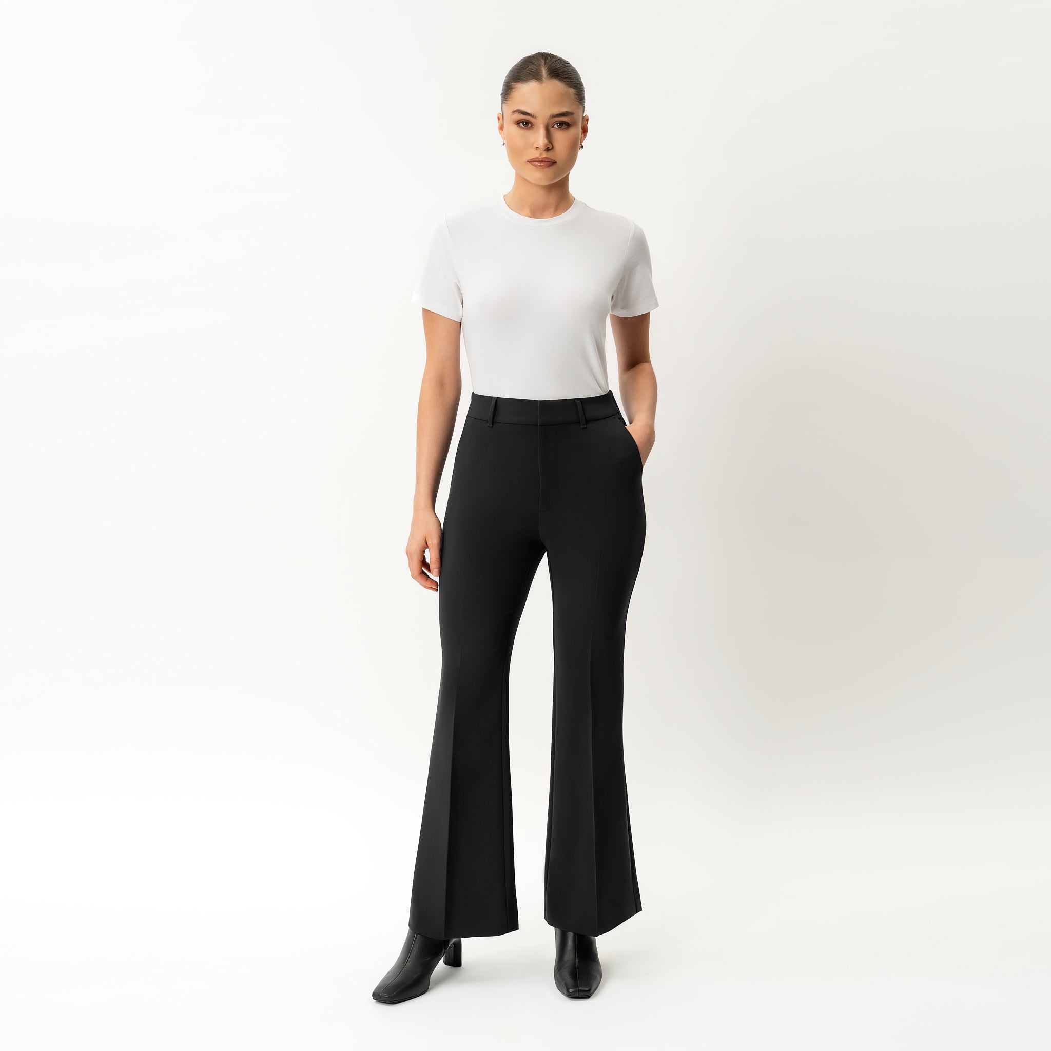 Crepe Bootcut Trouser - Ninepine