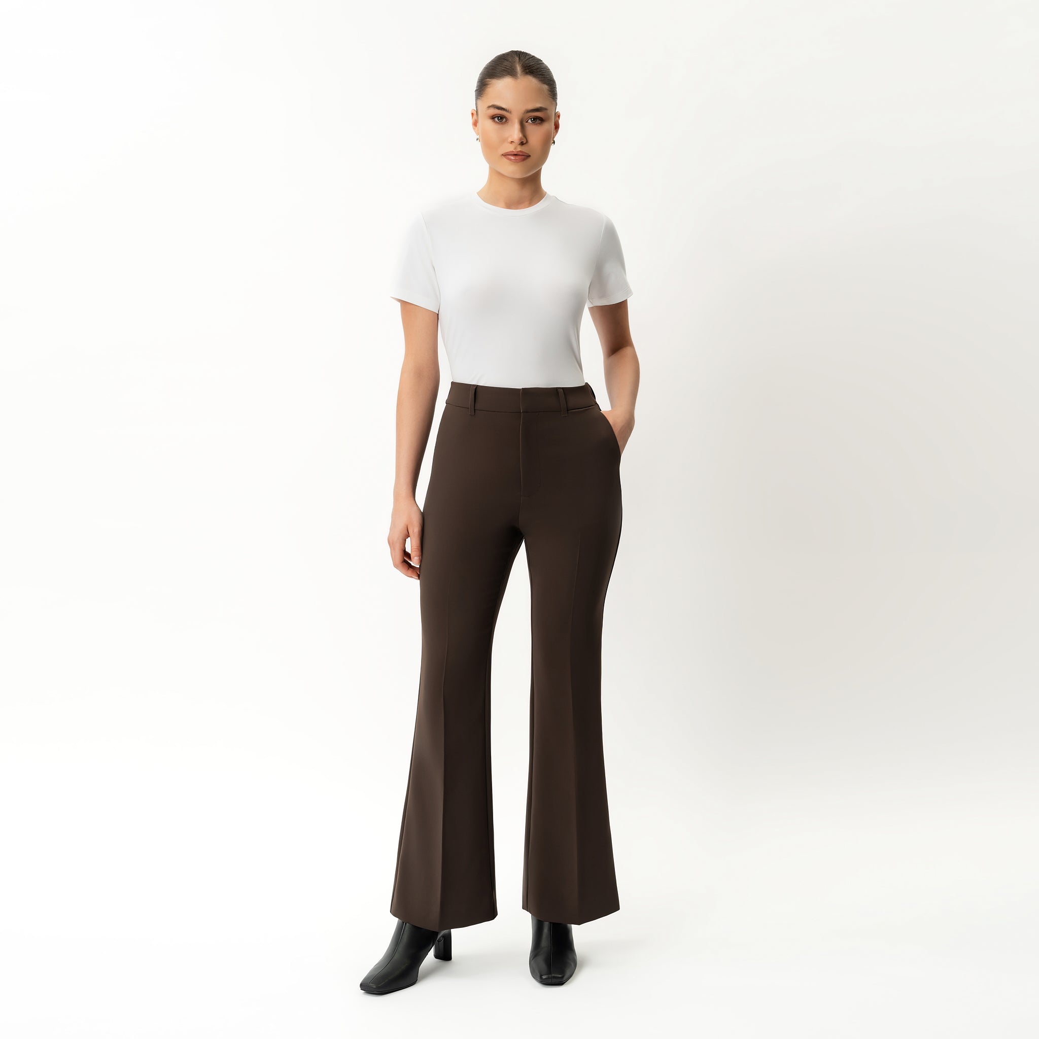 Crepe Bootcut Trouser - Ninepine