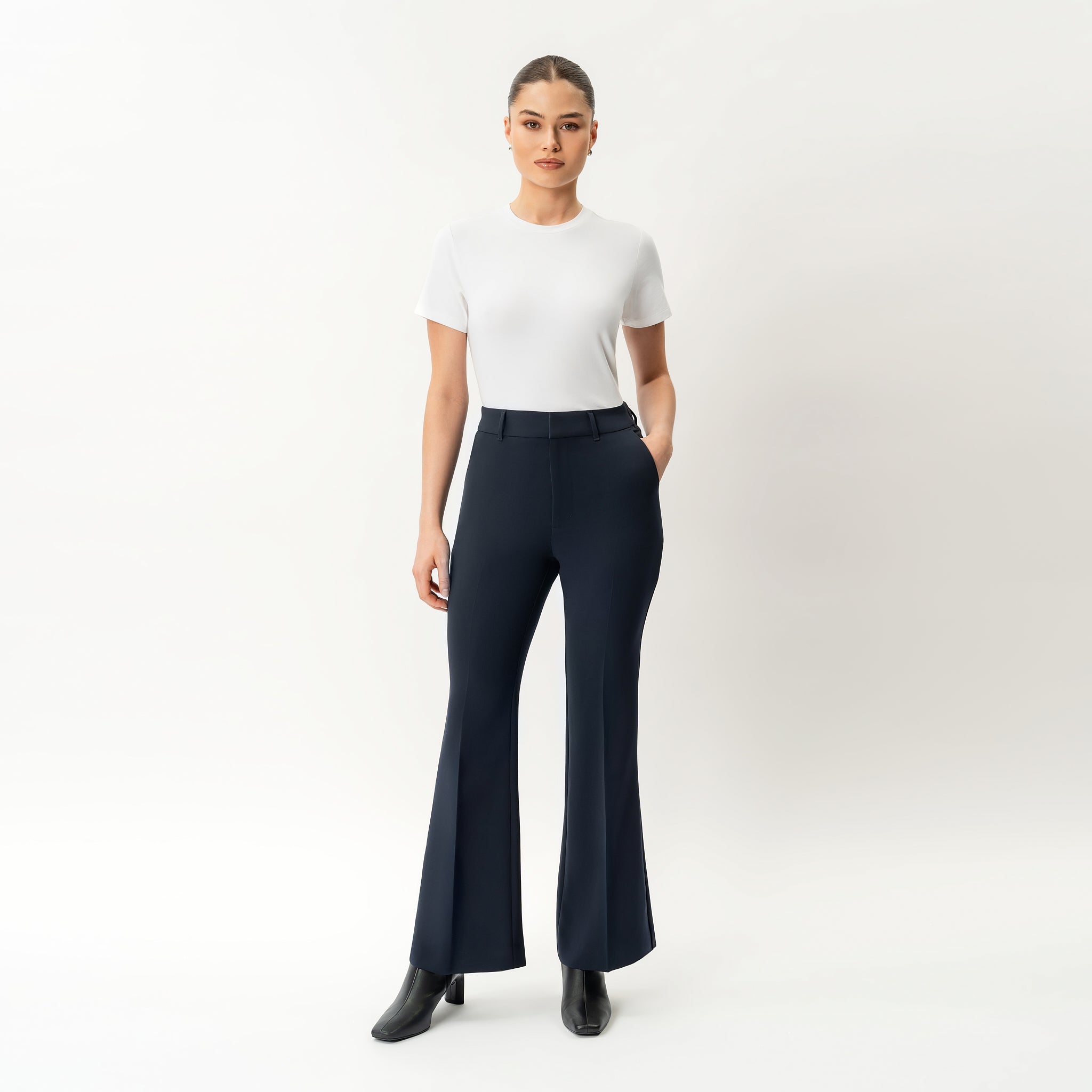 Crepe Bootcut Trouser - Ninepine