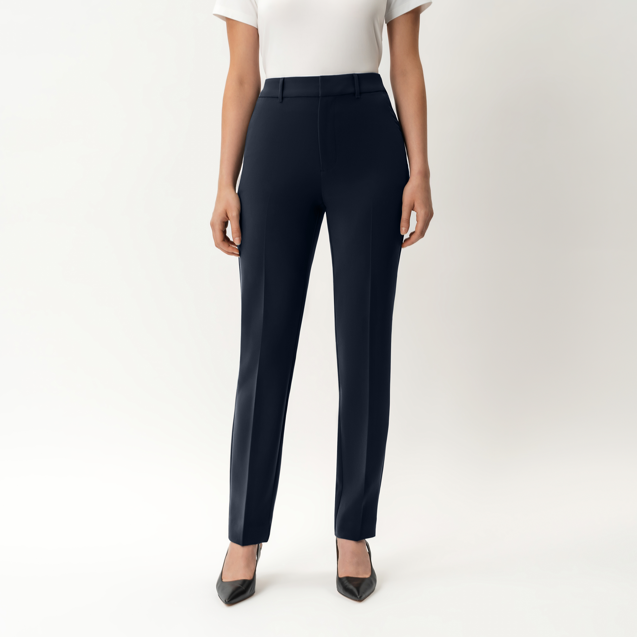 Crepe Slim Trouser - Ninepine