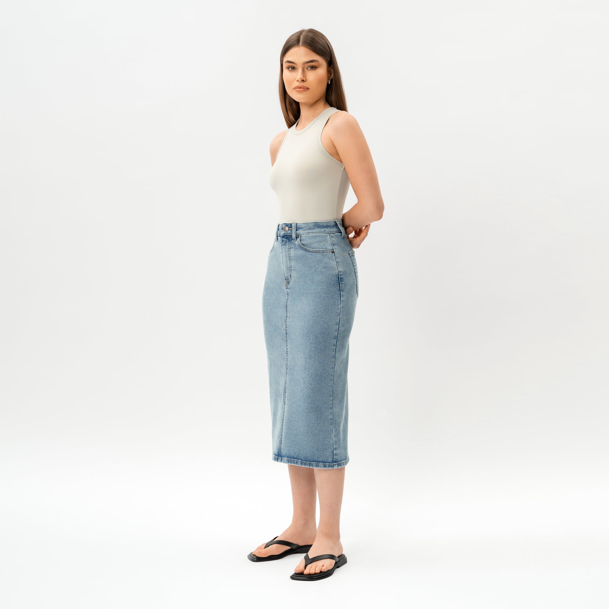 Stretchy ComfortDenim™ Skirt - Ninepine