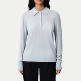Merino Polo Shirt - Light Blue - Ninepine