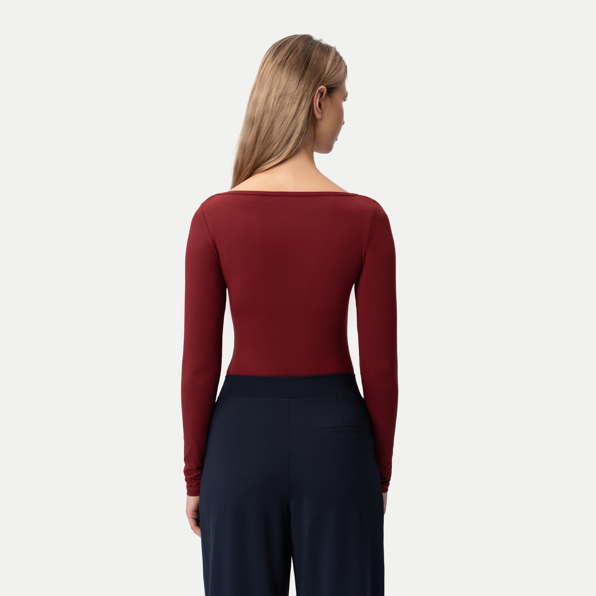 Soft Boatneck Long-sleeve Burgundy